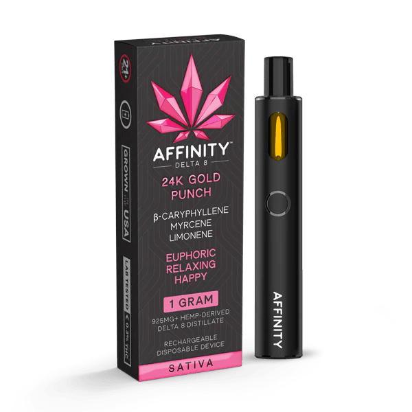 Affinity Hemp 24k Gold Punch Disposable | 1 gram | Delta 8 THC Green Treez Company Affinity Hemp 24k Gold Punch Disposable | 1 gram | Delta 8 THC Green Treez Company