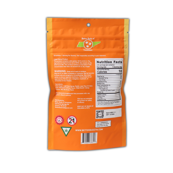 Better Budz 15mg D9 Gummies 20pk