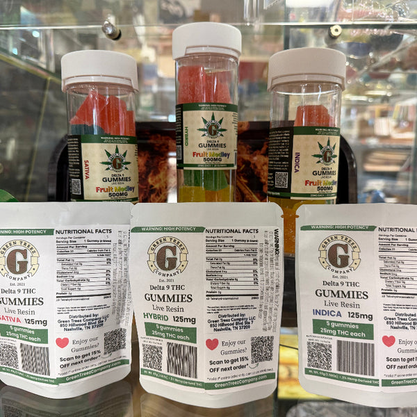 Wholesale Live Resin THC Gummies 500mg 20ct Jars All Strains