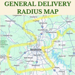 Green Treez Company Delivery Radius Map