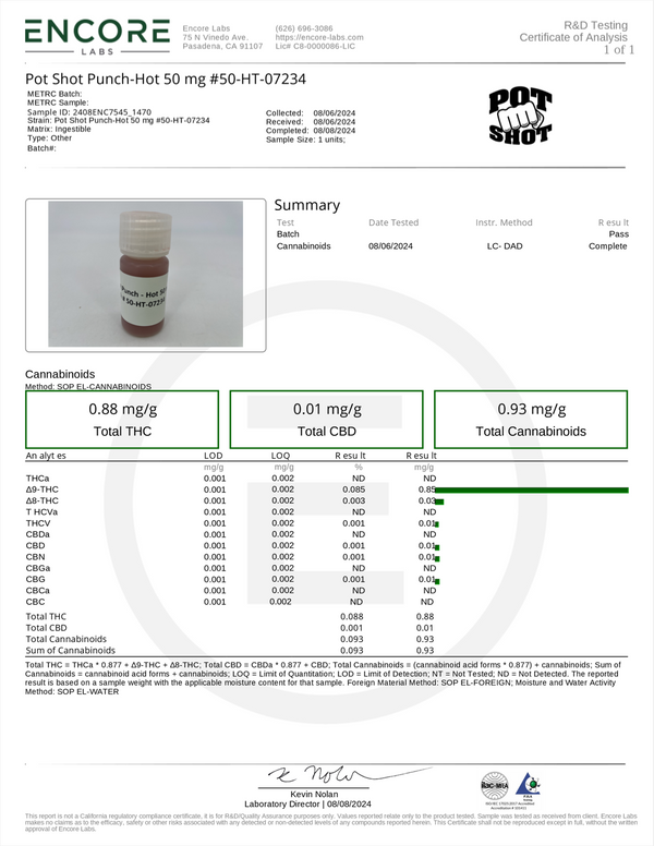 Pot Shot Punch 50mg Nano Delta 9 THC
