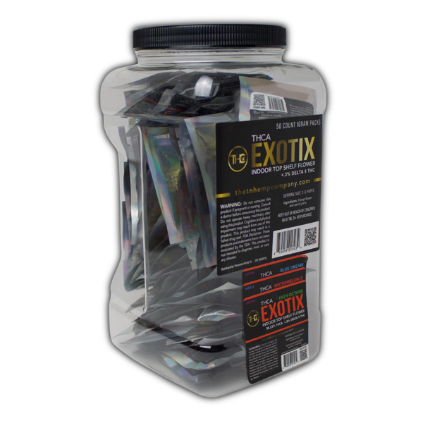 Blue Dream, High Octane, Watermelon Z Exotix THCa Flower 50g Jar