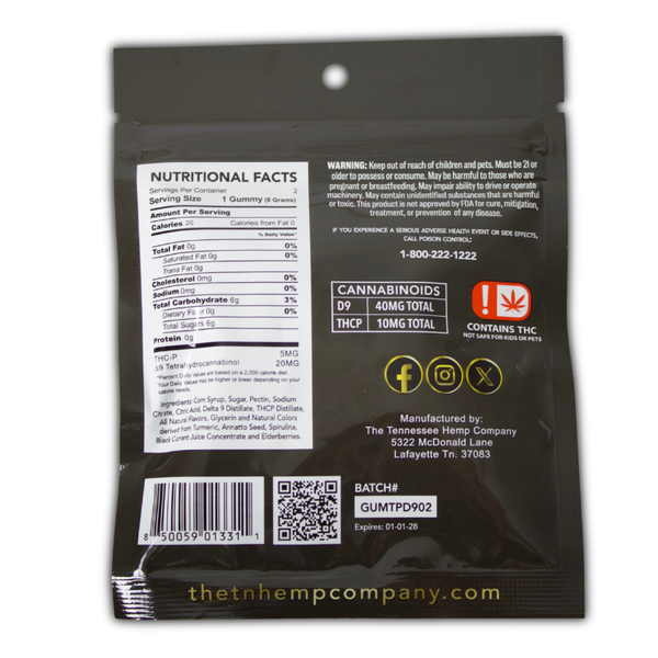 Delta 9 THCp Gummies 25mg each 2pk/30ct Jar
