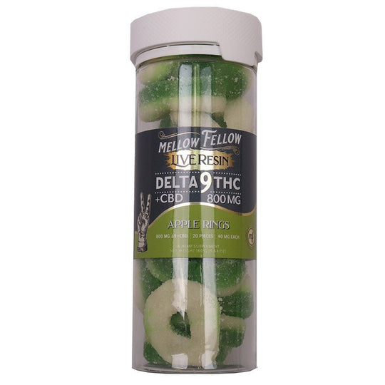 Mellow Fellow Apple Rings Gummies | 800mg 20 Count | Delta 9 THC CBD ...