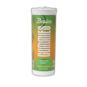 Basics Tropical Burst 1:1 30mg gummies - sold by Green Treez Company