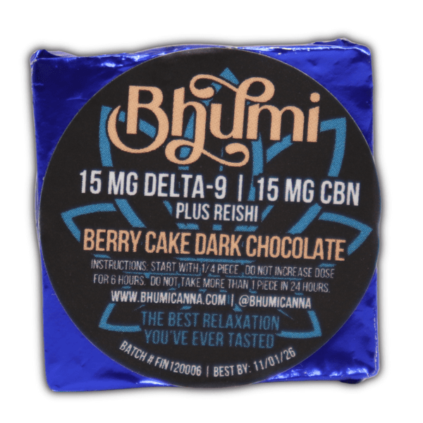Berry Cake Dark Chocolate 30mg THC CBN Reishi - sold by Green Treez Company