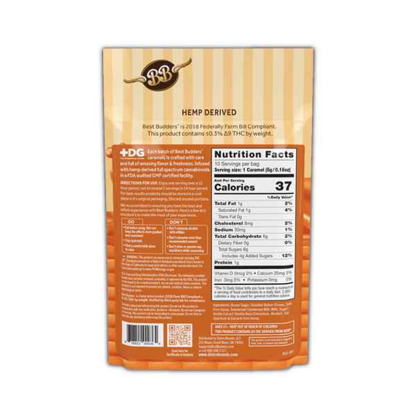 Best Budders Caramels 10mg D9 5mg CBD - sold by Green Treez Company