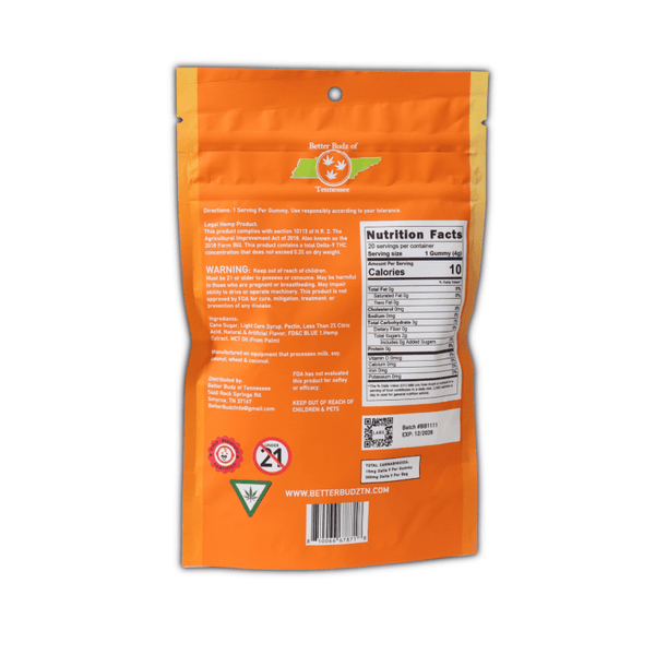 Better Budz 15mg D9 Gummies 20pk - sold by Green Treez Company