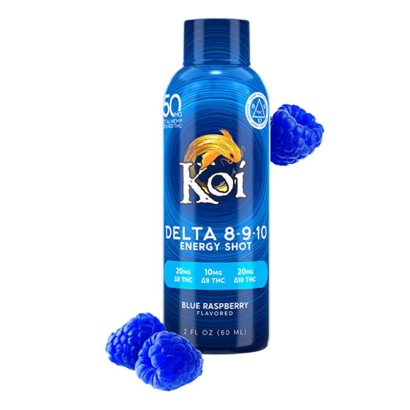 Koi CBD Blue Raspberry Energy Shot | 50mg | THC Delta 9 Delta 10 Delta 8 Green Treez Company Koi CBD Blue Raspberry Energy Shot | 50mg | THC Delta 9 Delta 10 Delta 8 Green Treez Company