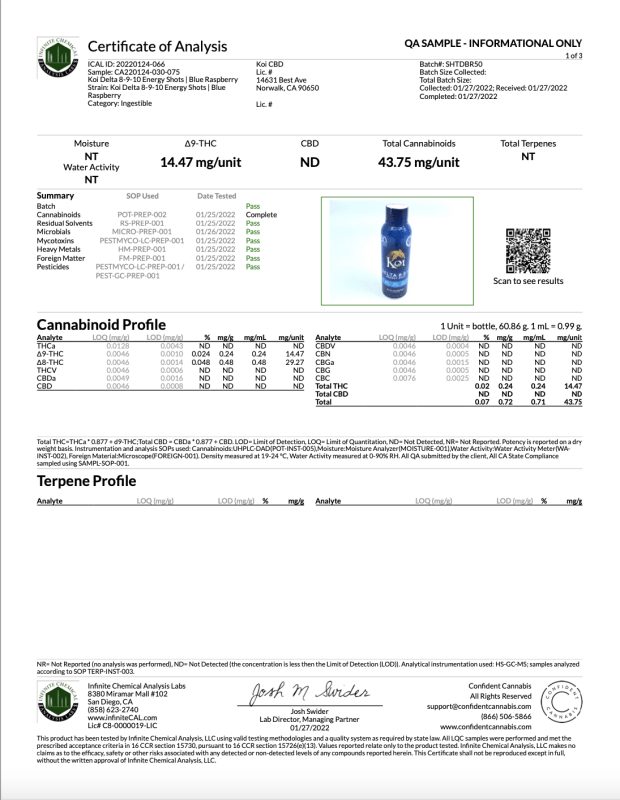 Koi CBD Blue Raspberry Energy Shot | 50mg | THC Delta 9 Delta 10 Delta 8 Green Treez Company Koi CBD Blue Raspberry Energy Shot | 50mg | THC Delta 9 Delta 10 Delta 8 Green Treez Company
