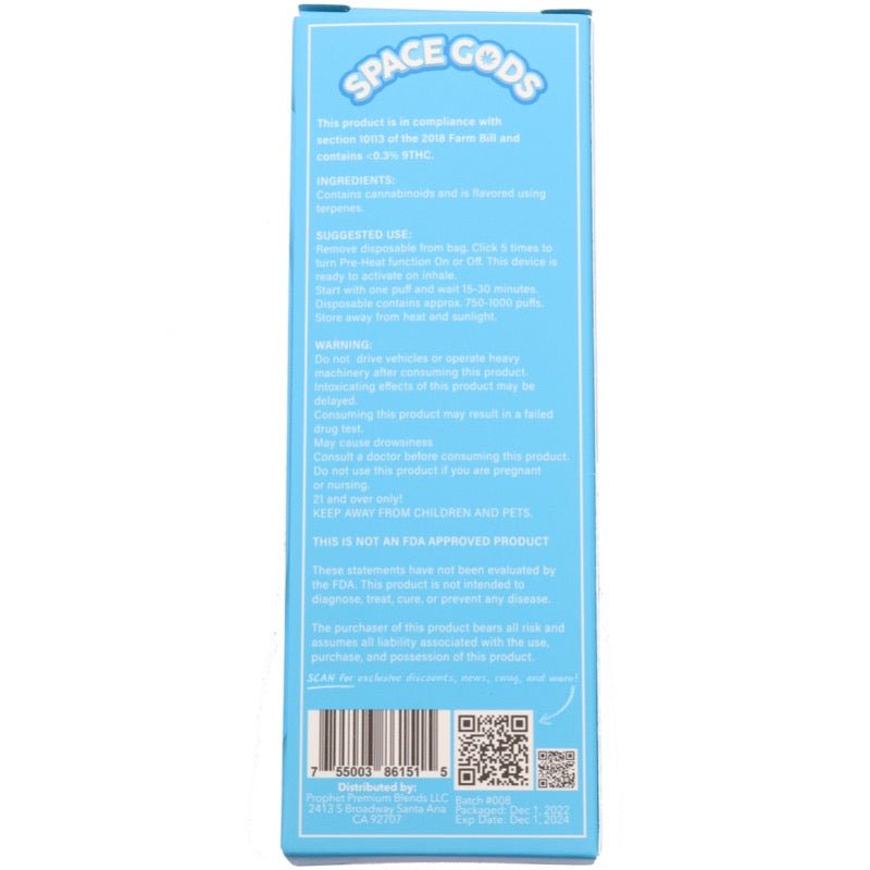 Space Gods Blue Raspberry Rockets Disposable | 3 grams | Delta 9 THC Green Treez Company Space Gods Blue Raspberry Rockets Disposable | 3 grams | Delta 9 THC Green Treez Company