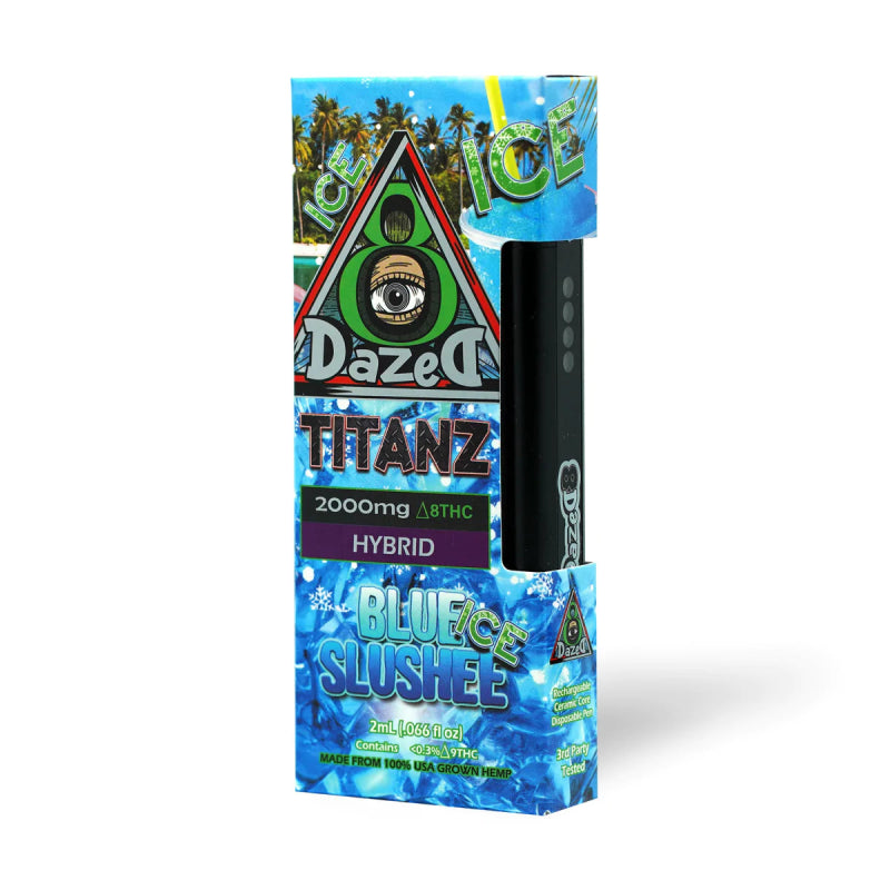 Dazed8 Blue Slushee Ice Titanz Disposable | 2 grams | Delta 8 THC Green Treez Company Dazed8 Blue Slushee Ice Titanz Disposable | 2 grams | Delta 8 THC Green Treez Company