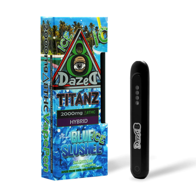 Dazed8 Blue Slushee Ice Titanz Disposable | 2 grams | Delta 8 THC Green Treez Company Dazed8 Blue Slushee Ice Titanz Disposable | 2 grams | Delta 8 THC Green Treez Company