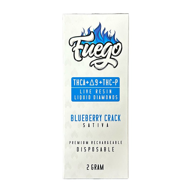 Fuego Blueberry Crack Live Resin Disposable | 2 gram | THCa THCp Green Treez Company Fuego Blueberry Crack Live Resin Disposable | 2 gram | THCa THCp Green Treez Company