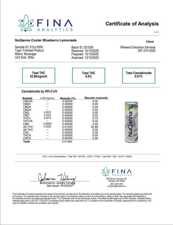 Blueberry Lemonade Cooler 50mg Delta 9 THC - sold by Green Treez Company