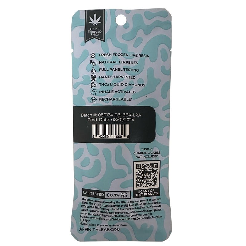 Affinity Blueberry Muffin Kush Liquid Diamond Vape | 2 grams | THCa Green Treez Company Affinity Blueberry Muffin Kush Liquid Diamond Vape | 2 grams | THCa Green Treez Company