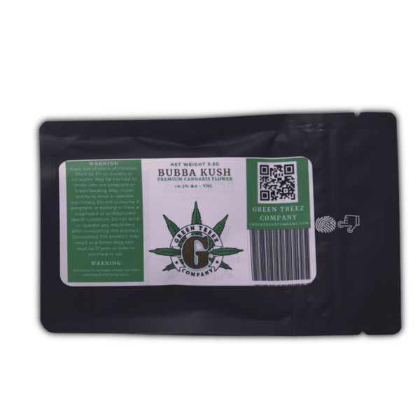 Bubba Kush Flower 3.5g Premium 15% - sold by Green Treez Company