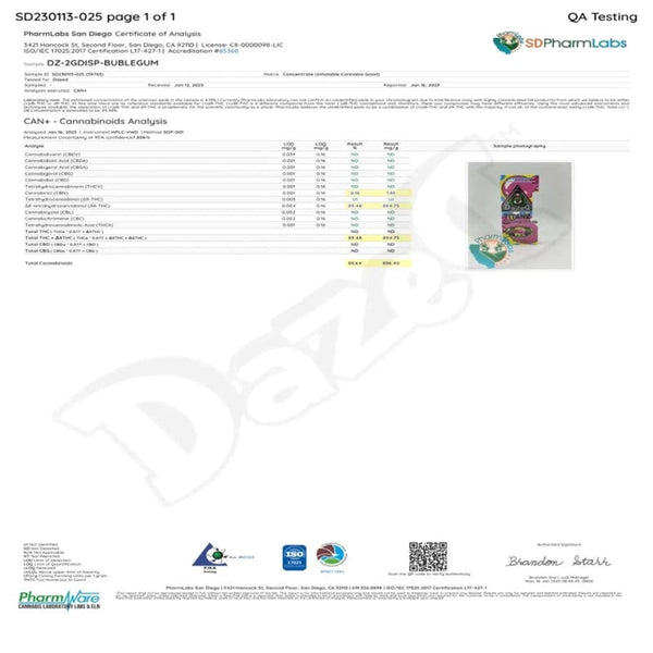 Bubblegum Live Resin Titanz Disposable Delta 8 THC 2g - sold by Green Treez Company
