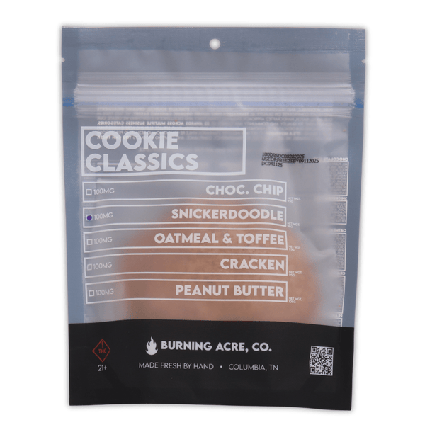 Burning Acre Classic Cookies 100mg Delta 9 THC - sold by Green Treez Company