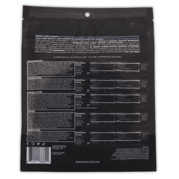 Burning Acre Classic Cookies 100mg Delta 9 THC - sold by Green Treez Company