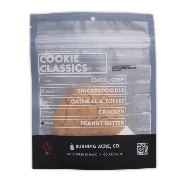Burning Acre Classic Cookies 100mg Delta 9 THC - sold by Green Treez Company