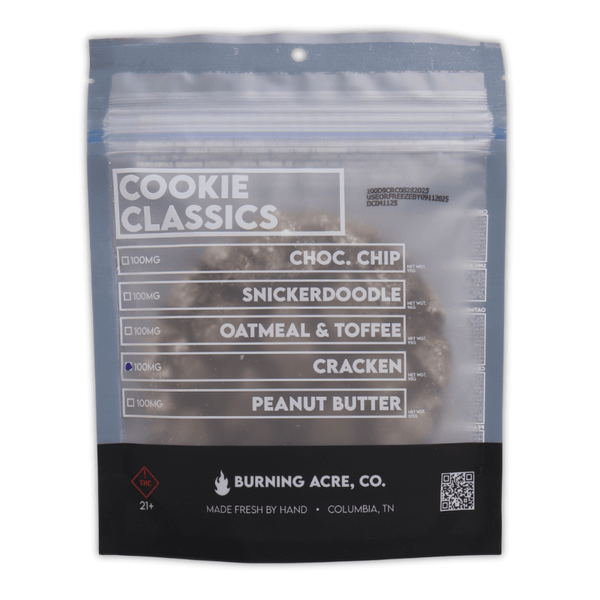 Burning Acre Classic Cookies 100mg Delta 9 THC - sold by Green Treez Company