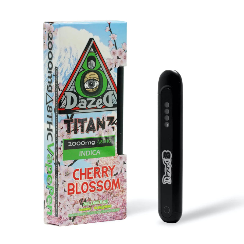 Dazed8 Cherry Blossom Titanz Disposable | 2 grams | Delta 8 THC Green Treez Company Dazed8 Cherry Blossom Titanz Disposable | 2 grams | Delta 8 THC Green Treez Company