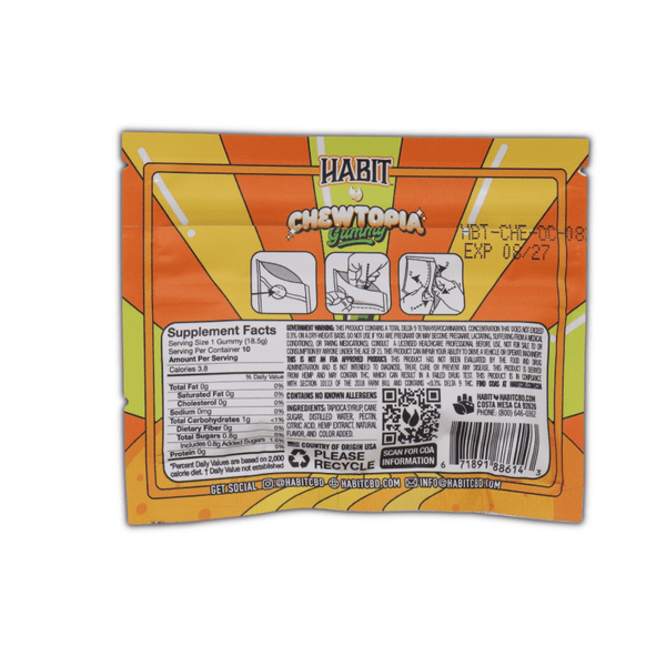 Chewtopia Orange Crush 50mg 10pk gummies - sold by Green Treez Company
