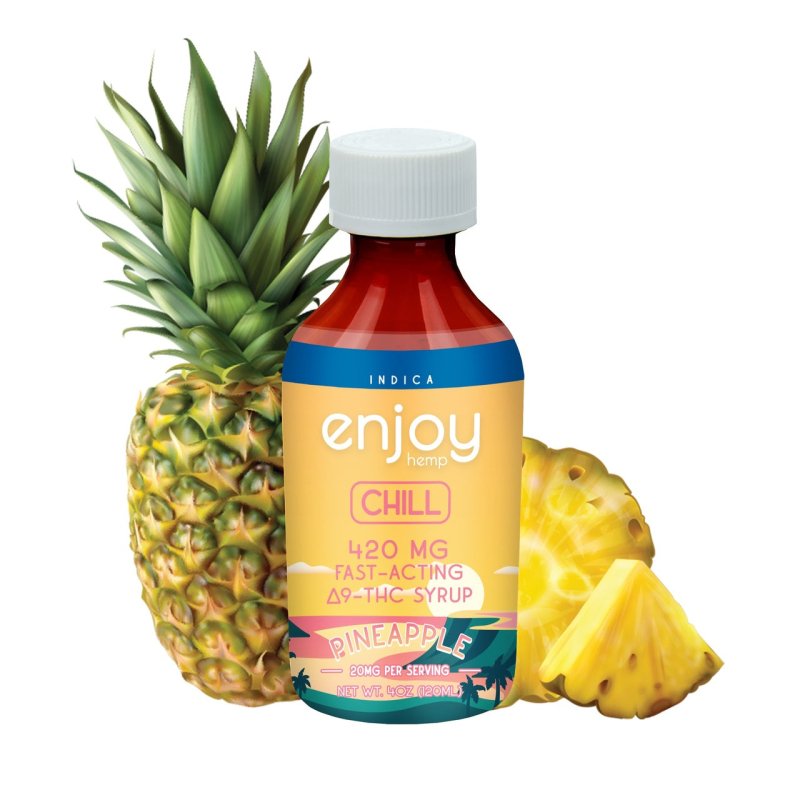 pineapple juice for weed plants Enjoy Hemp Chill Pineapple Syrup Delta 9 THC | 420mg