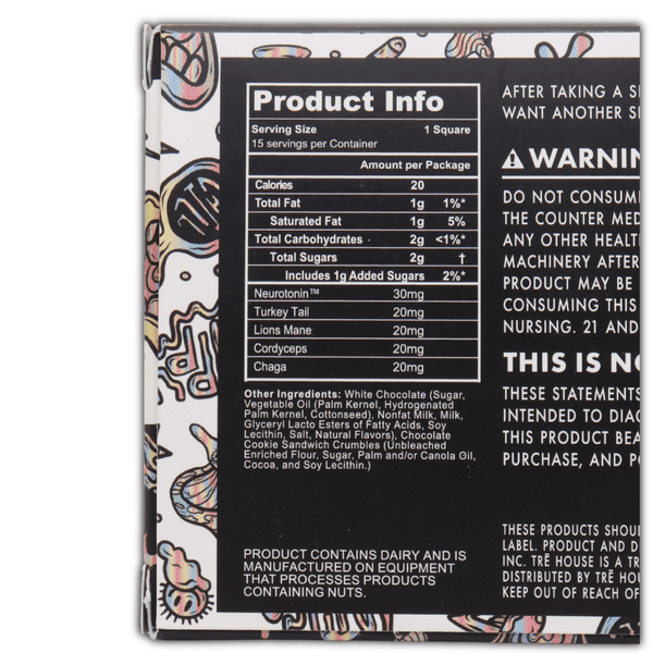 Cookies and Cream Extra Strength Mushroom Chocolate - sold by Green Treez Company