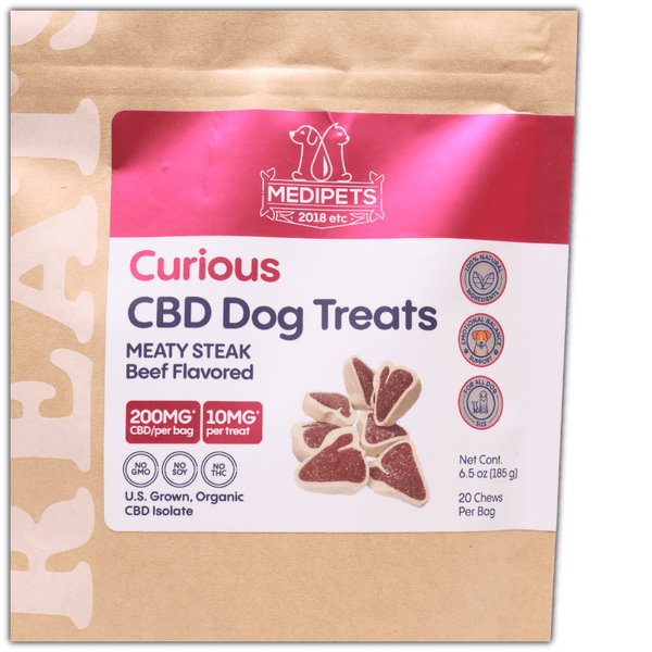 Curious Steak Treats 200mg CBD Dog Treats - sold by Green Treez Company