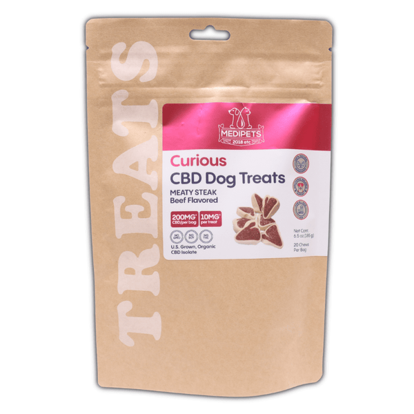 Curious Steak Treats 200mg CBD Dog Treats - sold by Green Treez Company