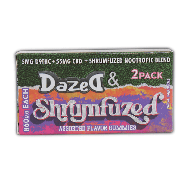 Dazed x Shrumfuzed Mushrooms THC CBD Gummies 2ct 60mg - sold by Green Treez Company