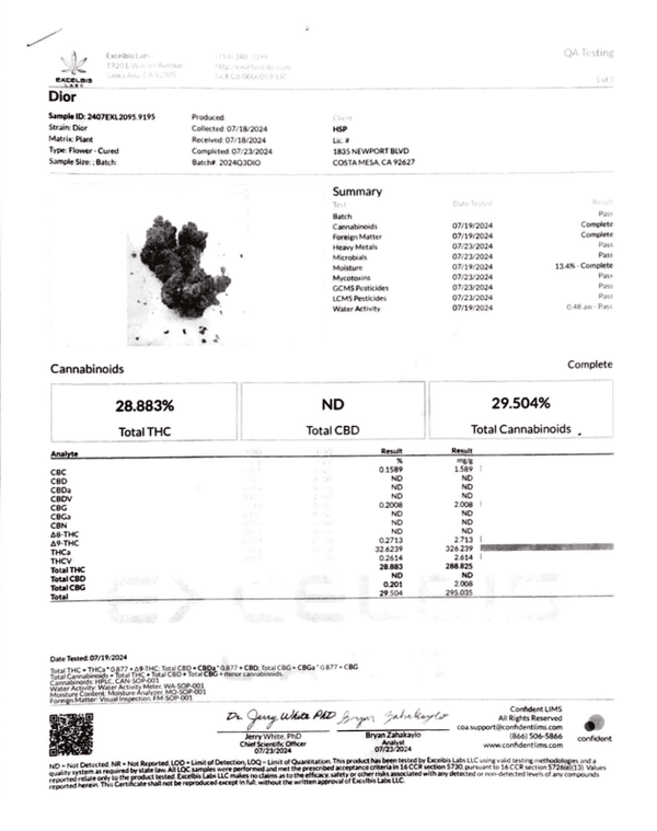 Dior THCa Flower - sold by Green Treez Company