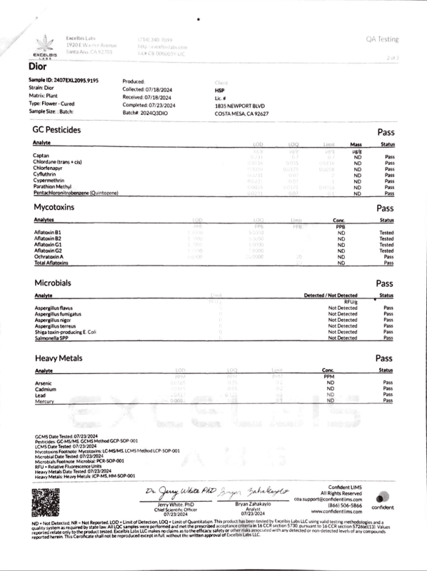 Dior THCa Flower - sold by Green Treez Company