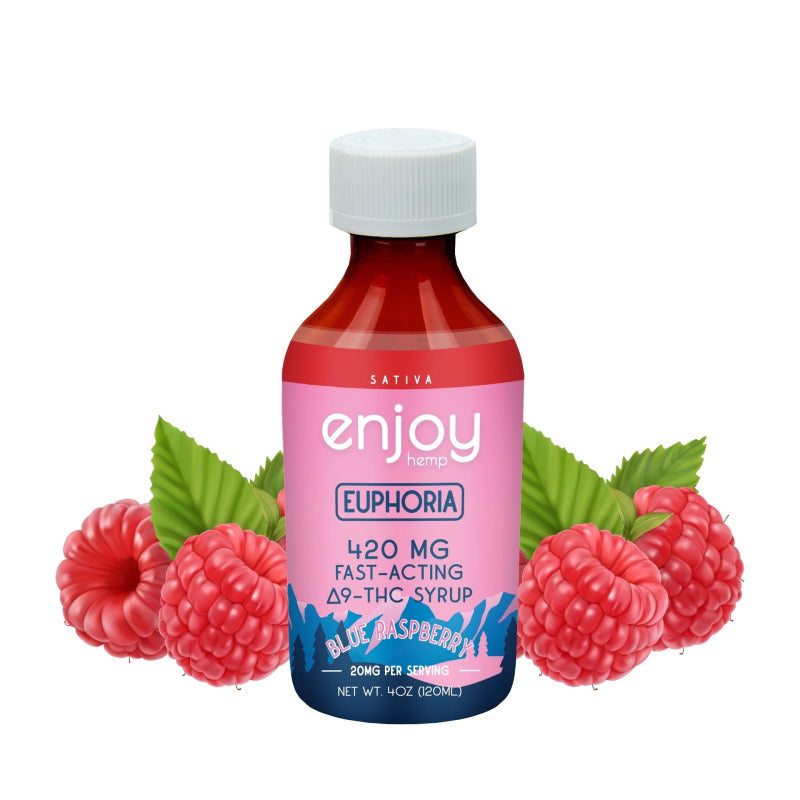 Enjoy Hemp Euphoria Blue Raspberry Syrup Delta 9 THC | 420mg | Delta 9 THC Green Treez Company Enjoy Hemp Euphoria Blue Raspberry Syrup Delta 9 THC | 420mg | Delta 9 THC Green Treez Company