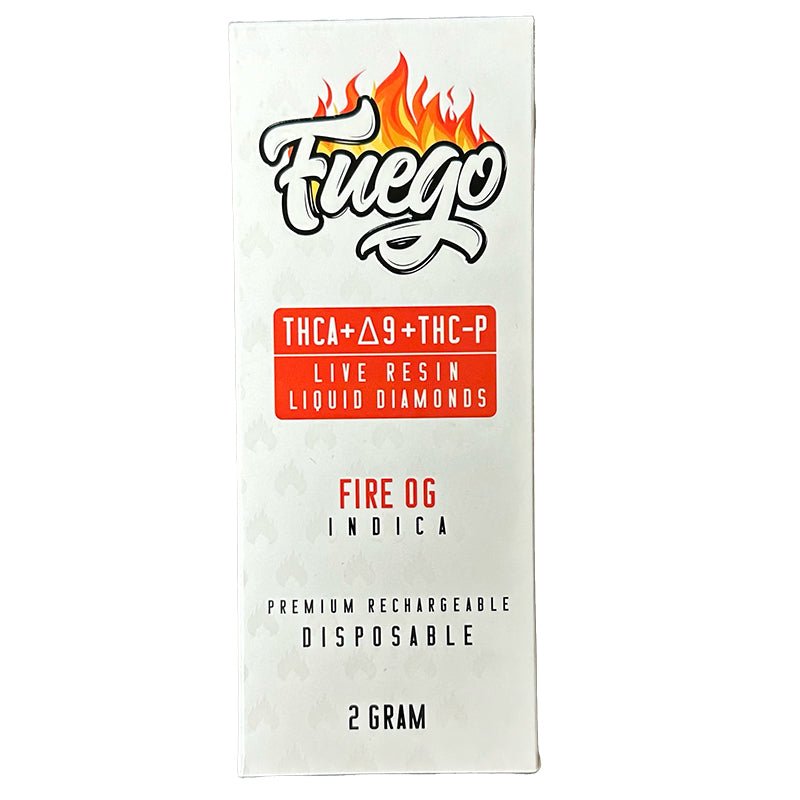 Fuego Fire OG Live Resin Disposable | 2 gram | THCa THCp Green Treez Company Fuego Fire OG Live Resin Disposable | 2 gram | THCa THCp Green Treez Company