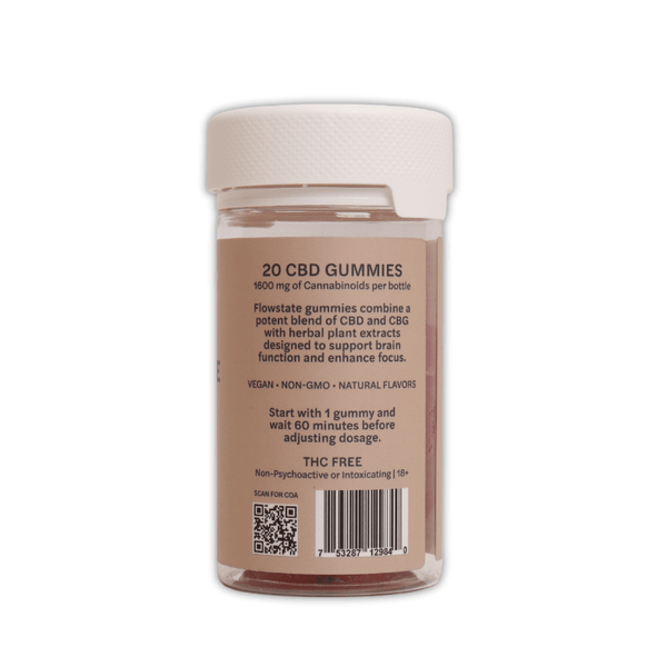 Flowstate Gummies Citrus Sunrise 80mg CBG CBD B12/Alpha GPC/Lion’s Mane - sold by Green Treez Company