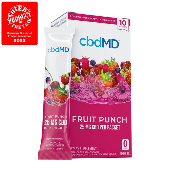 Fruit Punch Drink Powder Single Packet Broad Spectrum CBD 25mg - sold by Green Treez Company