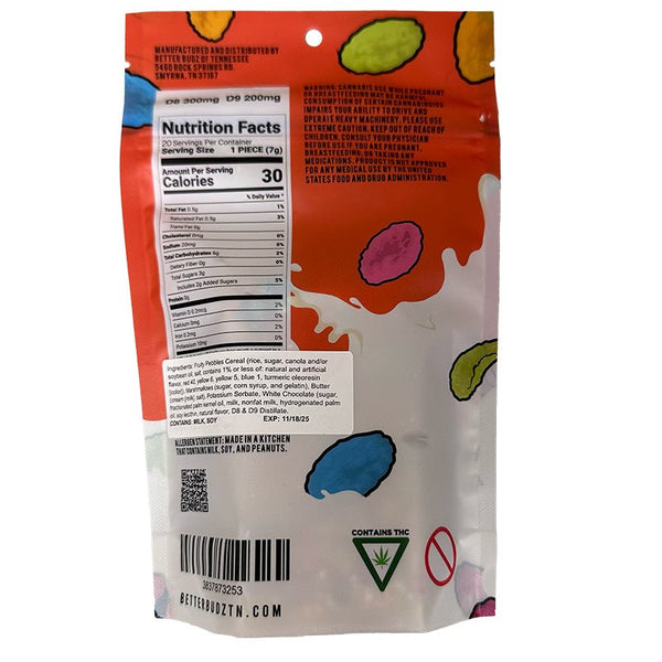 Fruity Pebbles Cereal Bar Delta 9 Delta 8 THC - sold by Green Treez Company