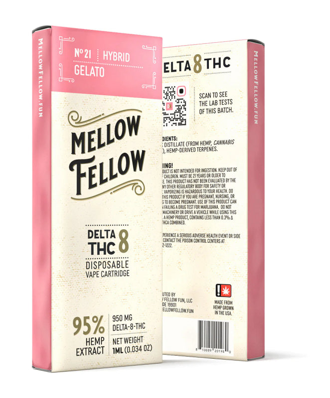 Mellow Fellow Gelato Disposable | 1 gram | Delta 8 THC Green Treez Company Mellow Fellow Gelato Disposable | 1 gram | Delta 8 THC Green Treez Company