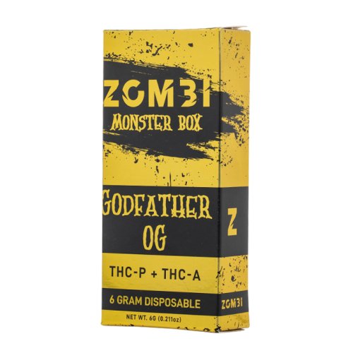 Zombi Godfather OG Monster Box Disposable | 6 grams | THCa THCp Green Treez Company Zombi Godfather OG Monster Box Disposable | 6 grams | THCa THCp Green Treez Company
