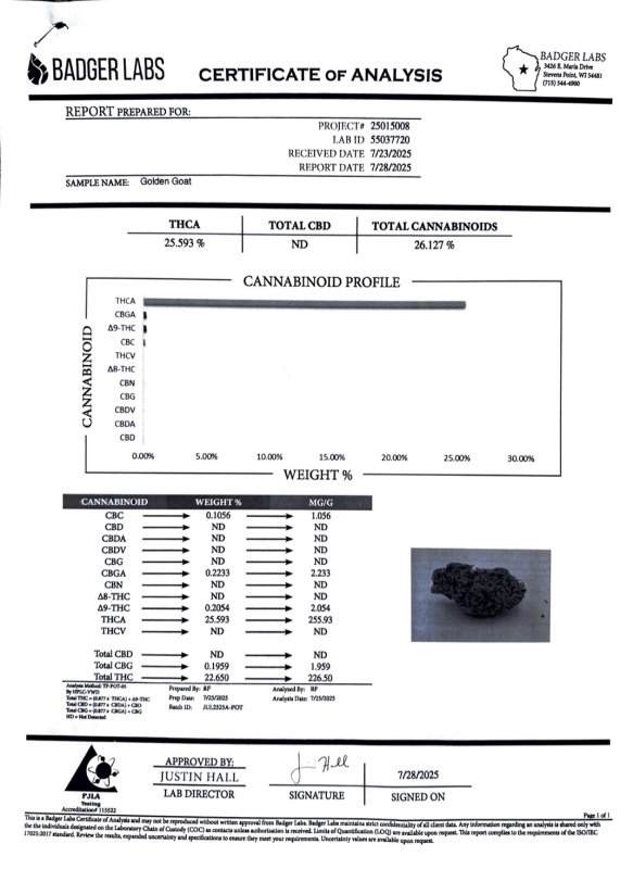 Golden Goat Craft Primo Preroll 1.5g THCa - sold by Green Treez Company