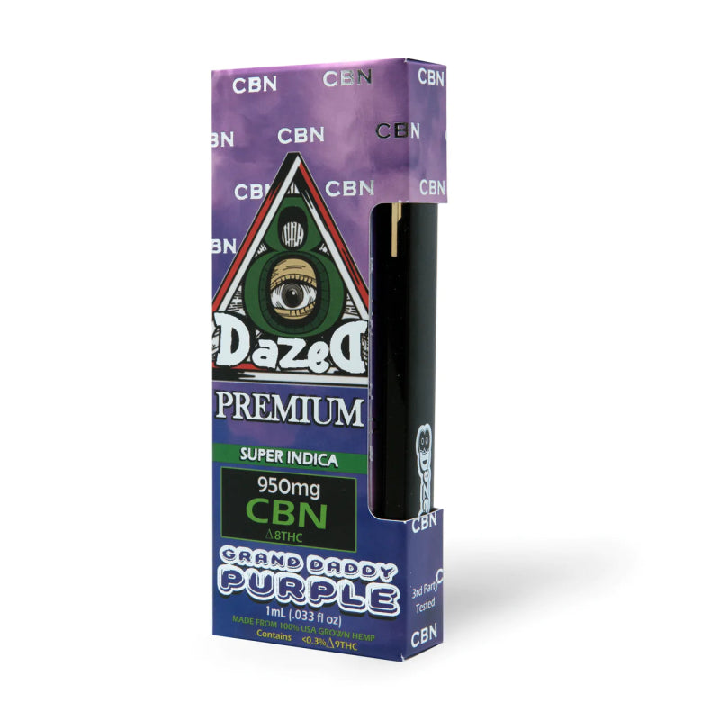 Dazed8 Granddaddy Purple Disposable | 1 gram | CBN Delta 8 THC Green Treez Company Dazed8 Granddaddy Purple Disposable | 1 gram | CBN Delta 8 THC Green Treez Company