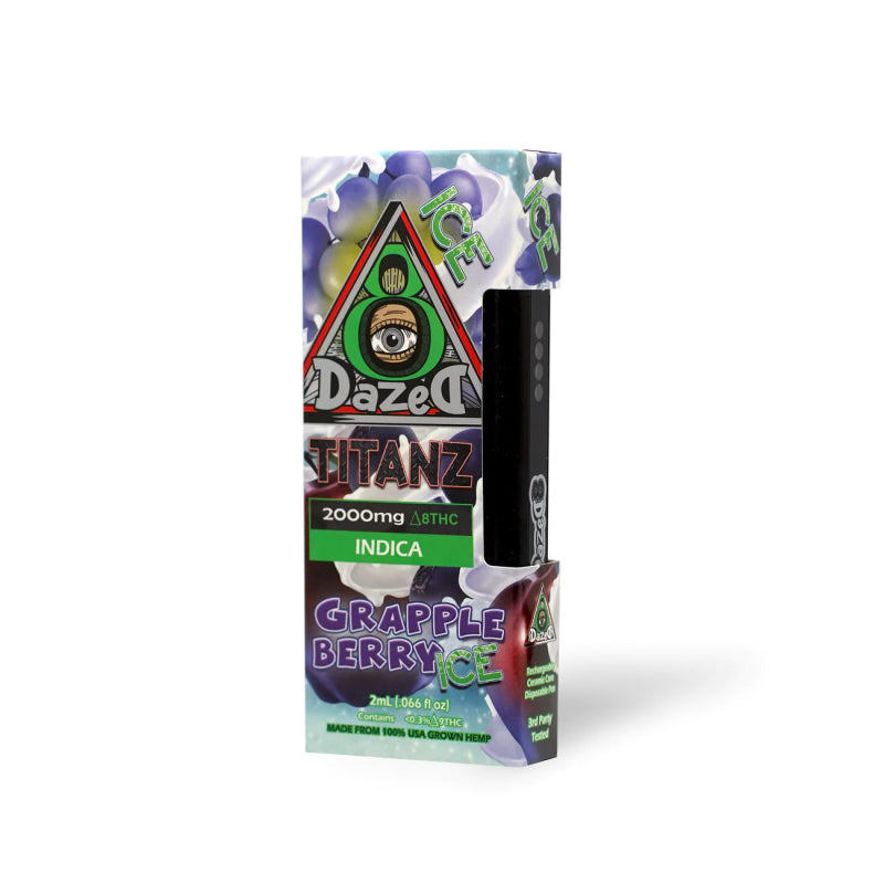 Dazed8 Grapple Berry Ice Titanz Disposable | 2 grams | Delta 8 THC Green Treez Company Dazed8 Grapple Berry Ice Titanz Disposable | 2 grams | Delta 8 THC Green Treez Company