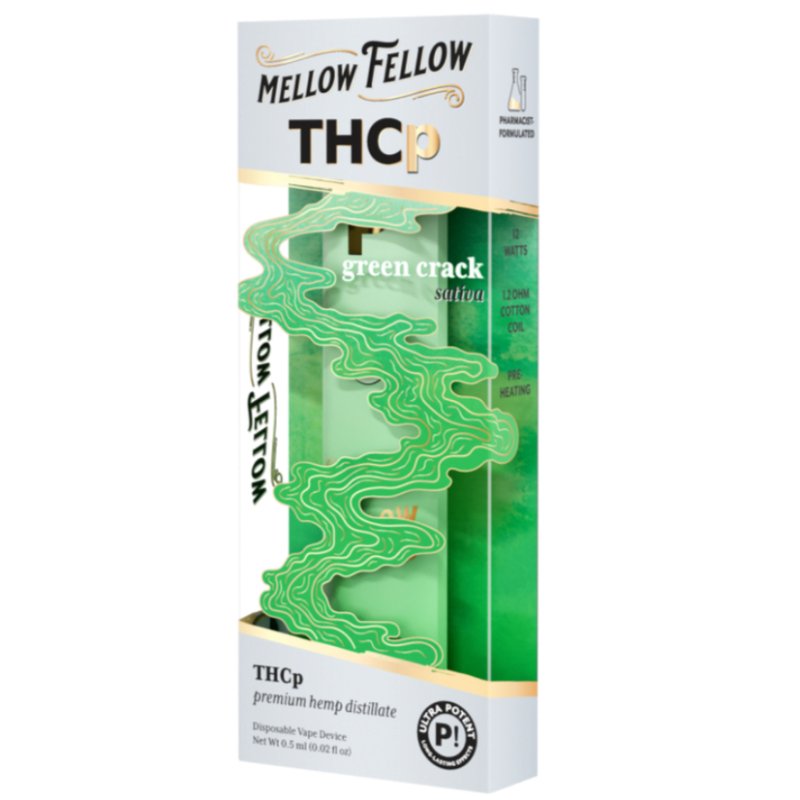 Mellow Fellow Green Crack Disposable | .5 gram | THCp Green Treez Company Mellow Fellow Green Crack Disposable | .5 gram | THCp Green Treez Company