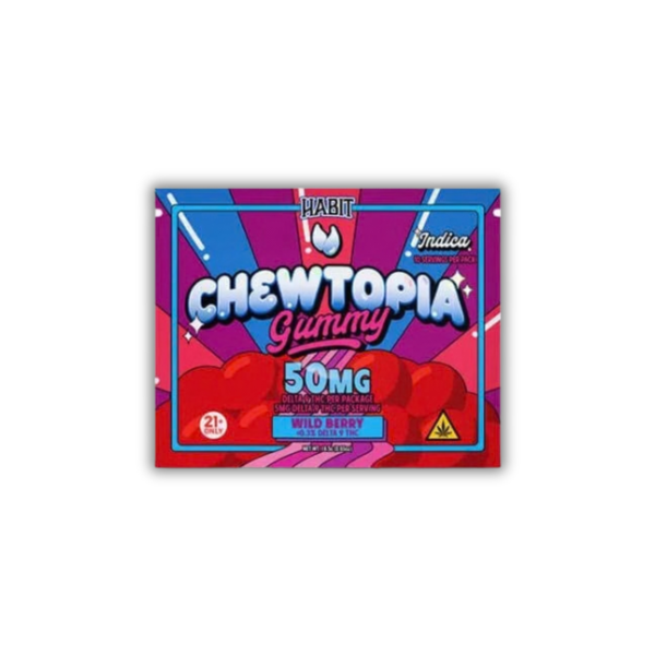 Chewtopia 50mg Delta 9 Wild Berry gummies