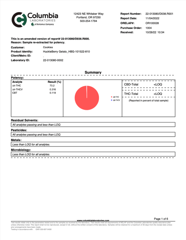 Huckleberry Gelato Cookies Disposable 3g Delta 8 THC - sold by Green Treez Company