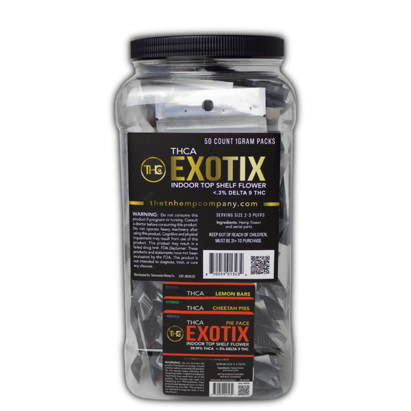 Lemon Bars, Cheetah Piss, Pie Face Exotix THCa Flower 50g Jar - sold by Green Treez Company