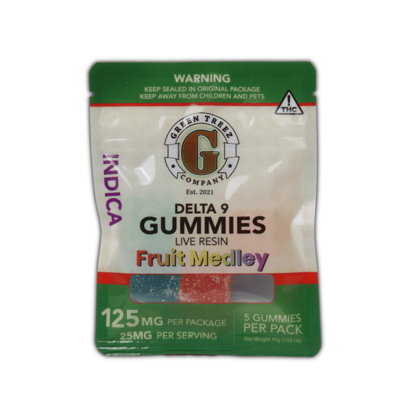 Live Resin THC Gummies 125mg - Fruit Medley 5 Count - sold by Green Treez Company